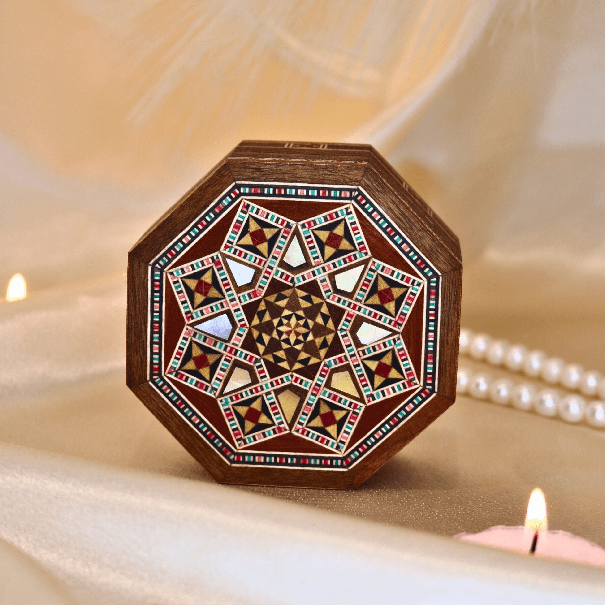 Petite Boîte à mosaïque octogonale