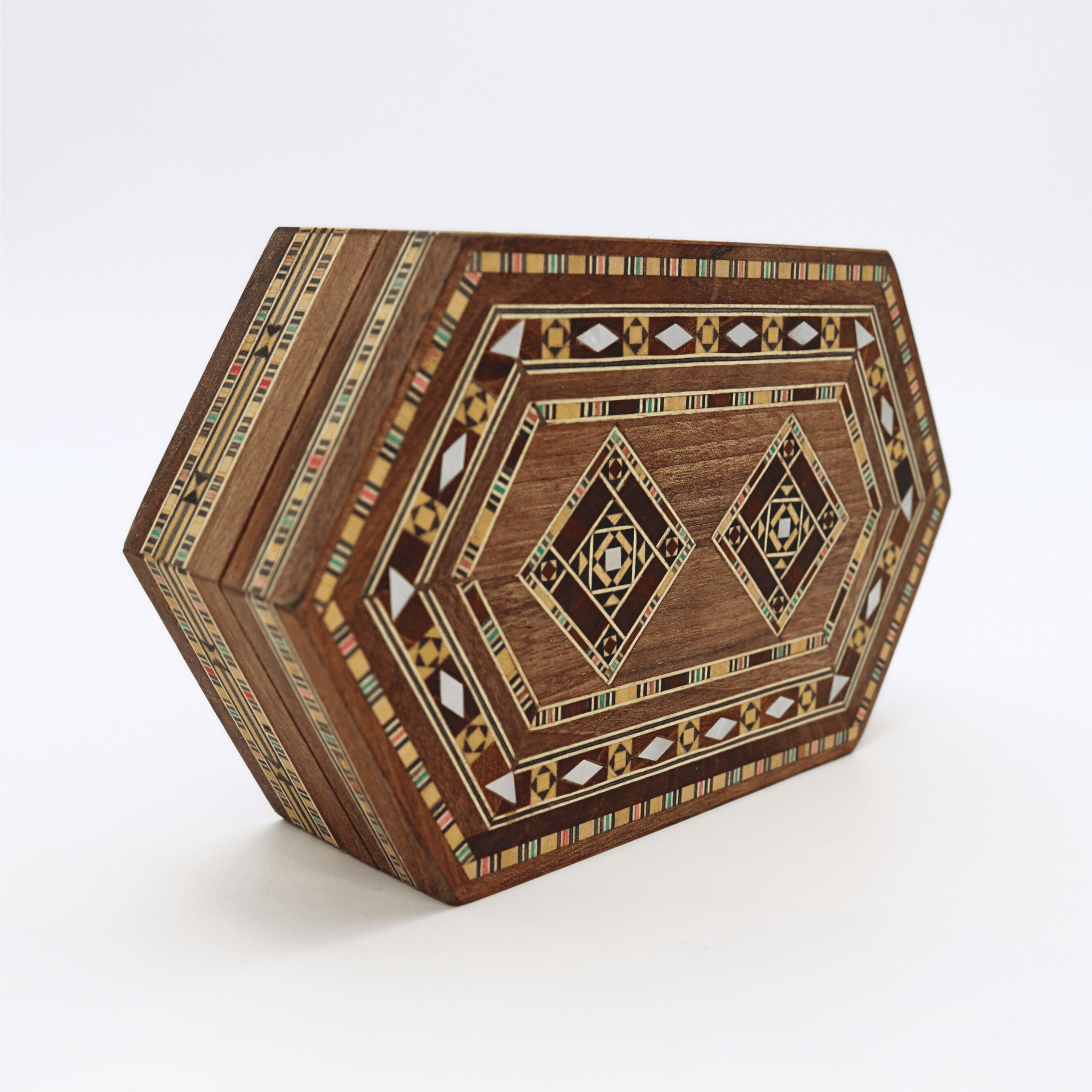 boîte en marqueterie hexagonale 2