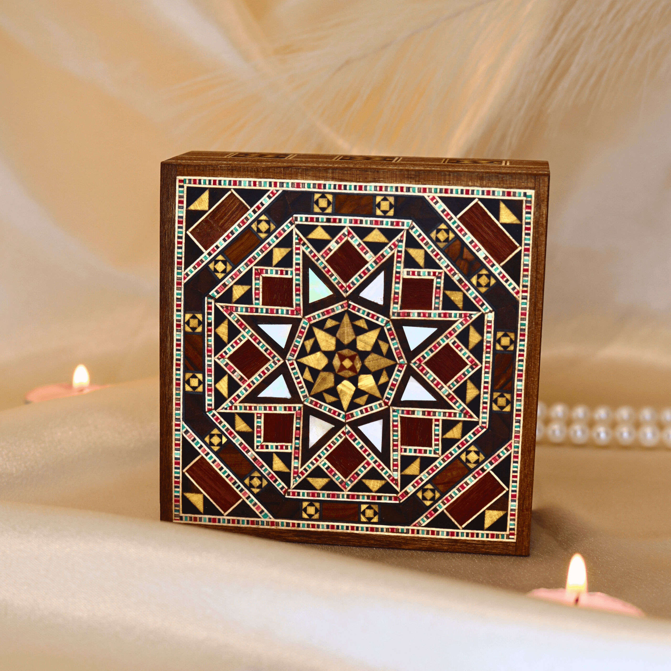 Moyenne boîte en bois carrée 5