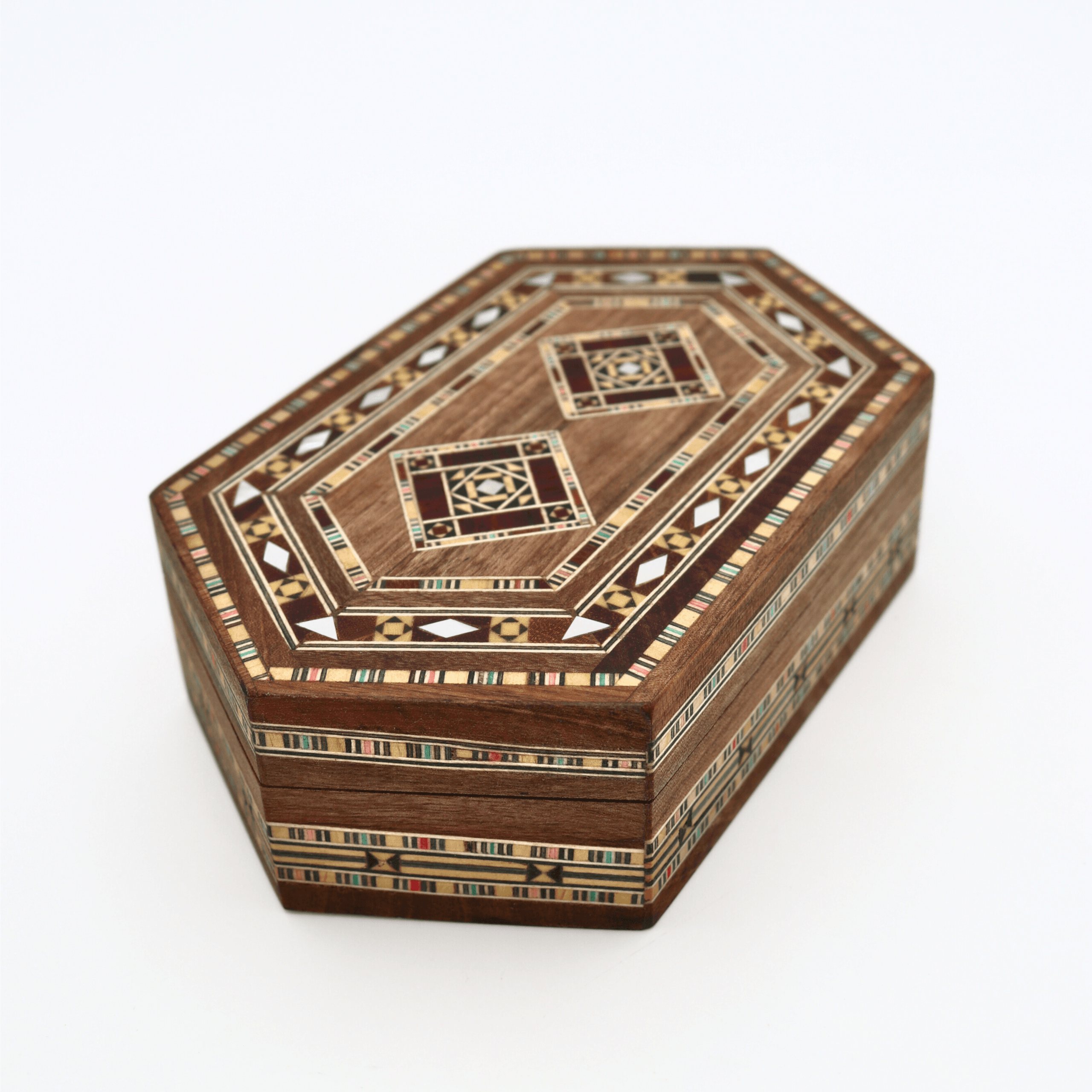 boîte en marqueterie hexagonale 3