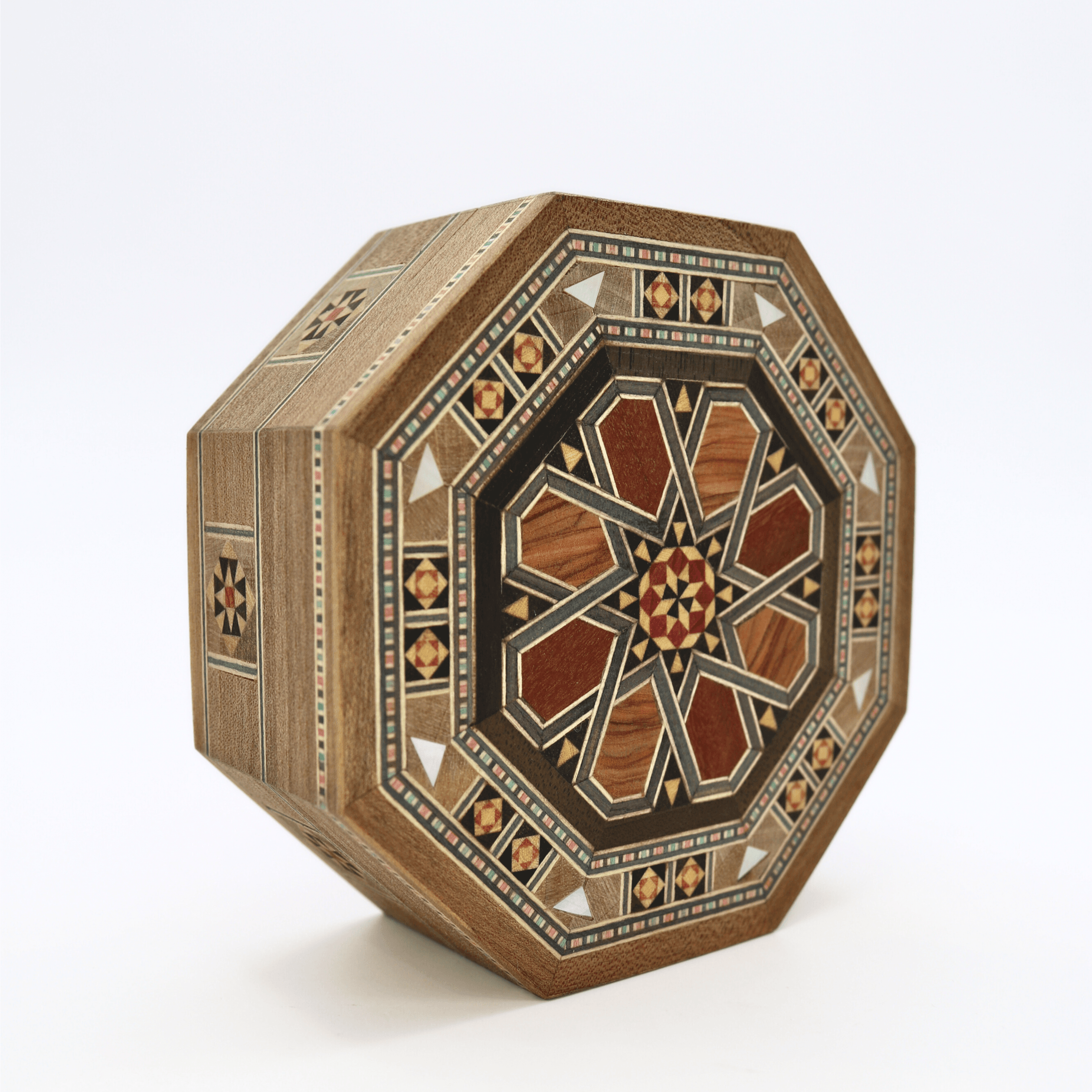 Moyenne boîte en marqueterie octogonale 3 Moyenne boîte en marqueterie octogonale