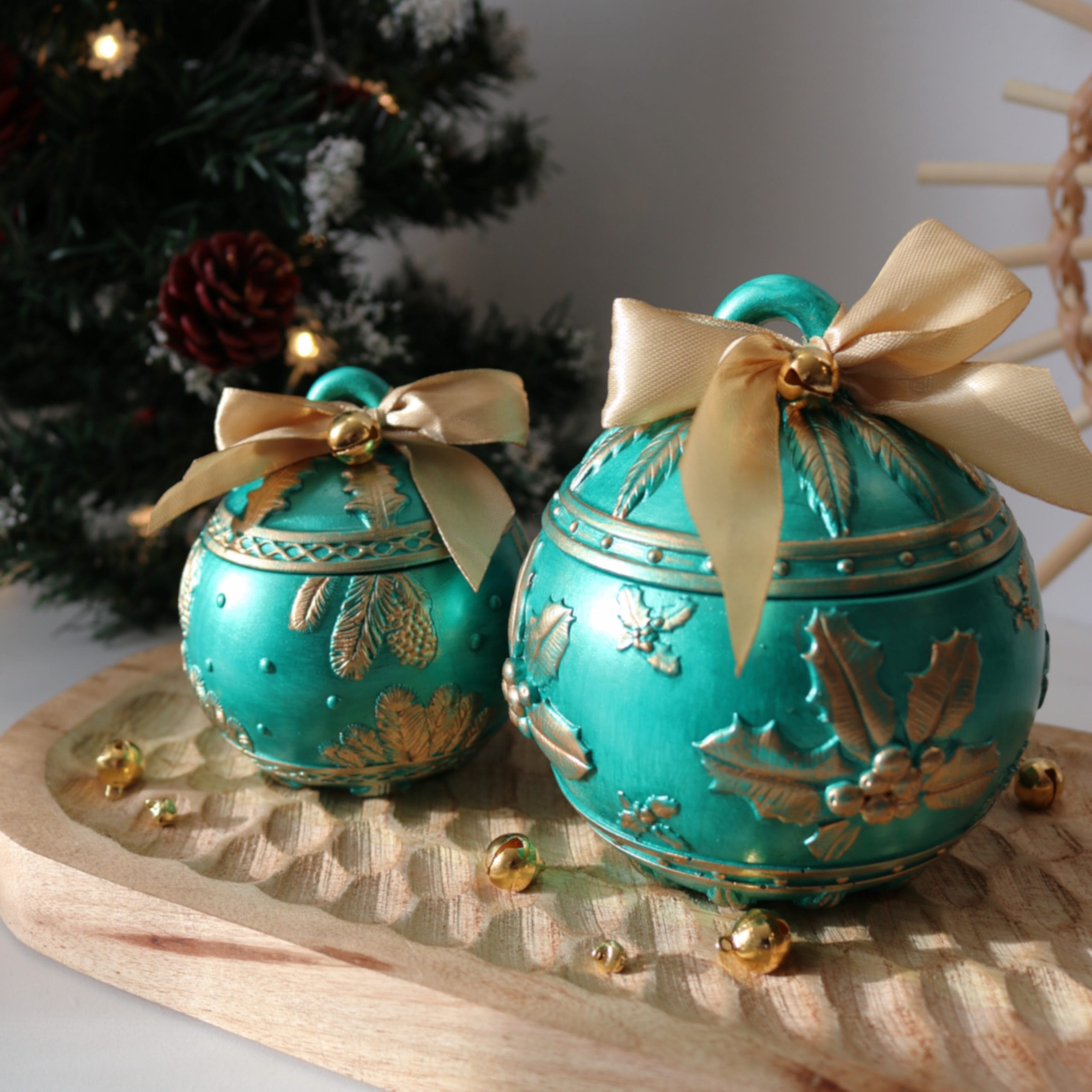 Bougie de Noël verte grand format