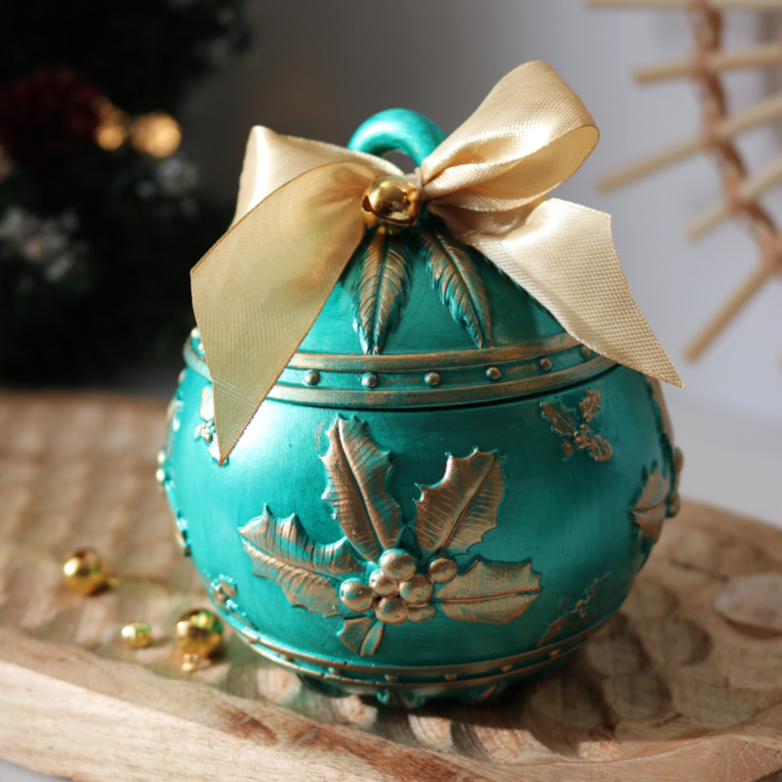 Bougie de Noël verte grand format – Parfum Sapin de Noël