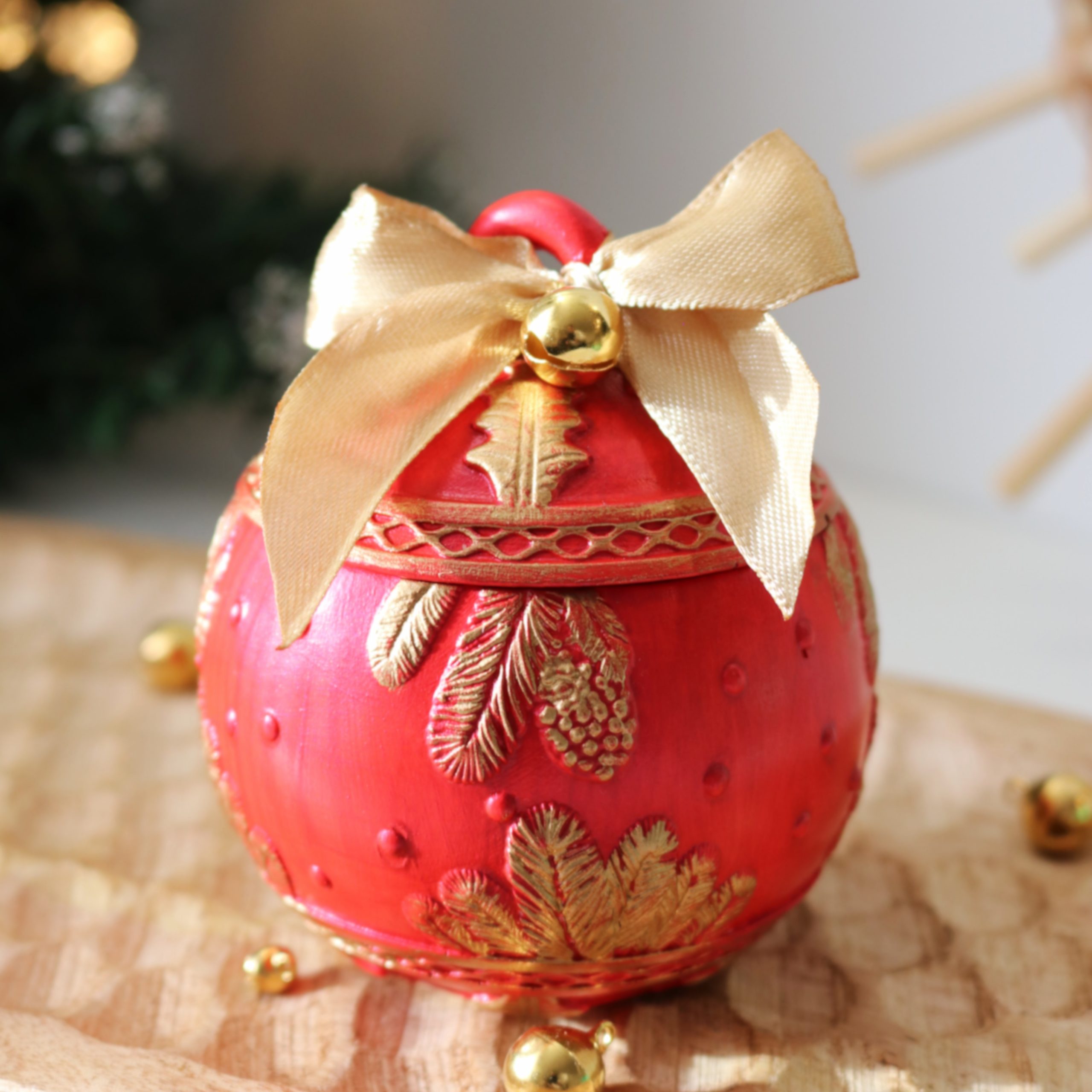 Bougie de Noël rouge petit format – Parfum Fruits rouges