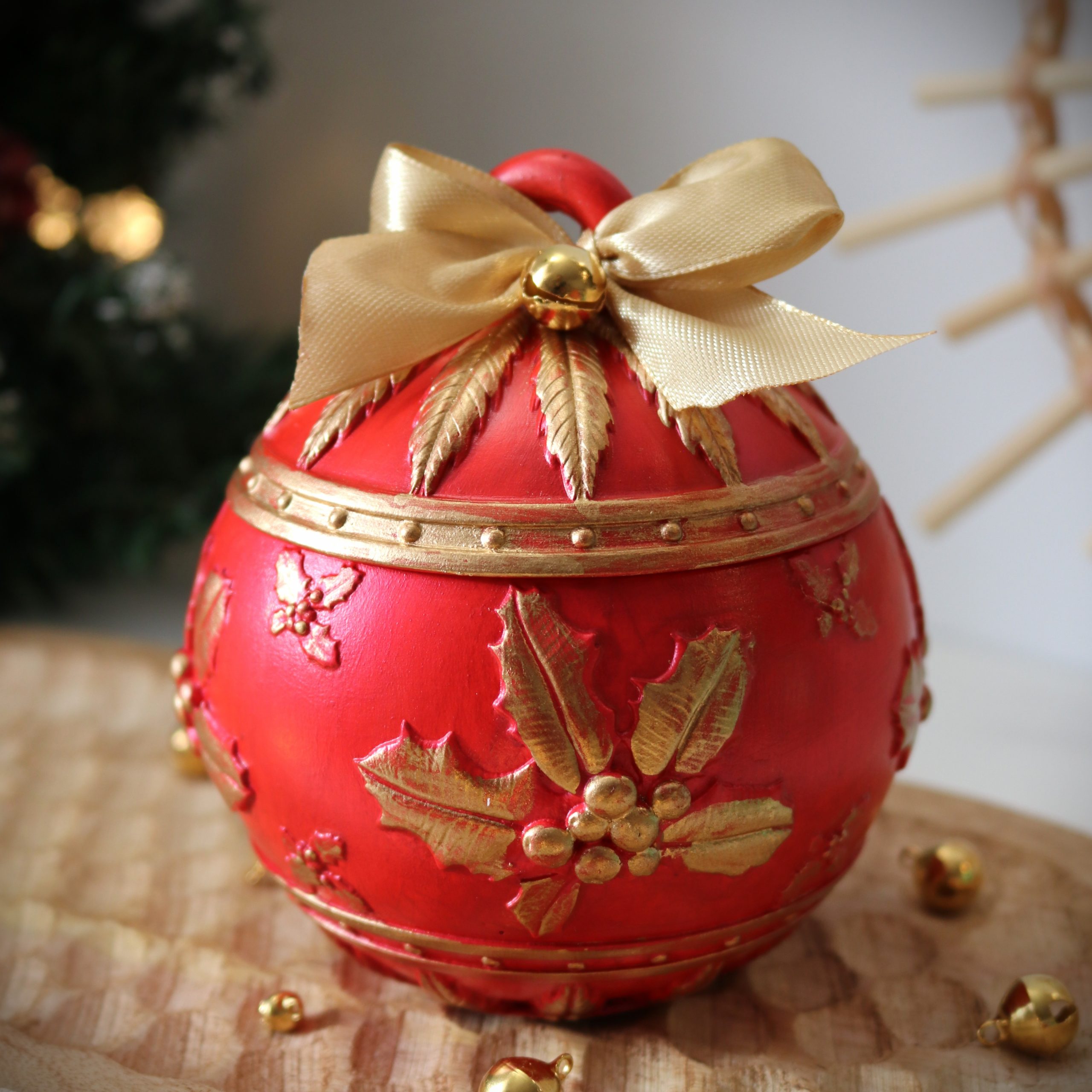 Bougie de Noël rouge grand format – Parfum Fruits rouges