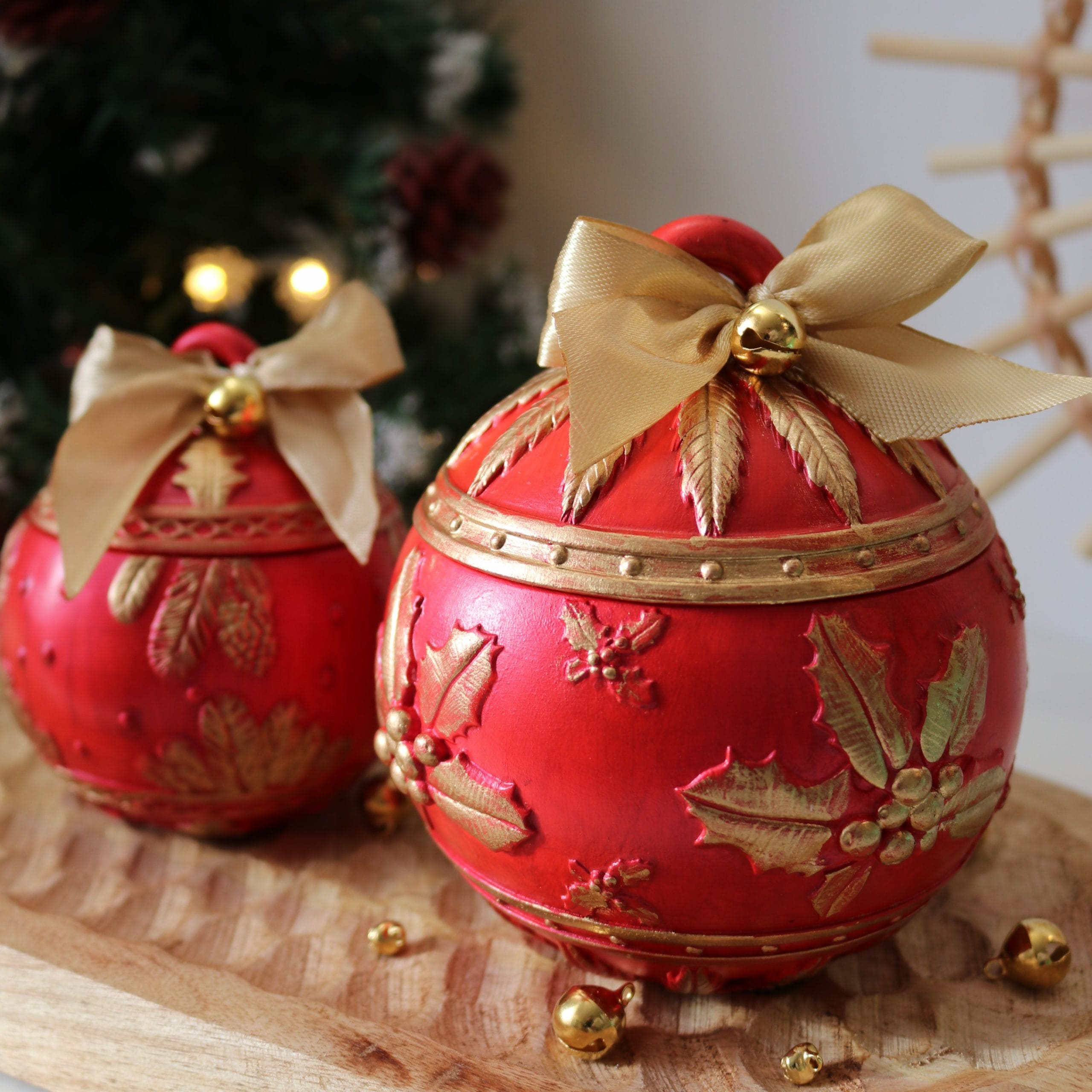 Bougie de Noël rouge