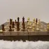 Coffret jeux marqueterie échecs avec pièces bois précieux